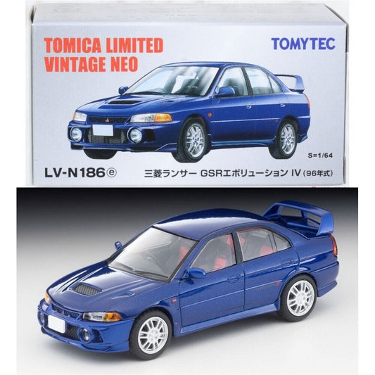 Tomytec Tomica Limited Vintage Neo LV-N186e Mitsubishi Lancer GSR Evolution IV ‘96 (Navy)