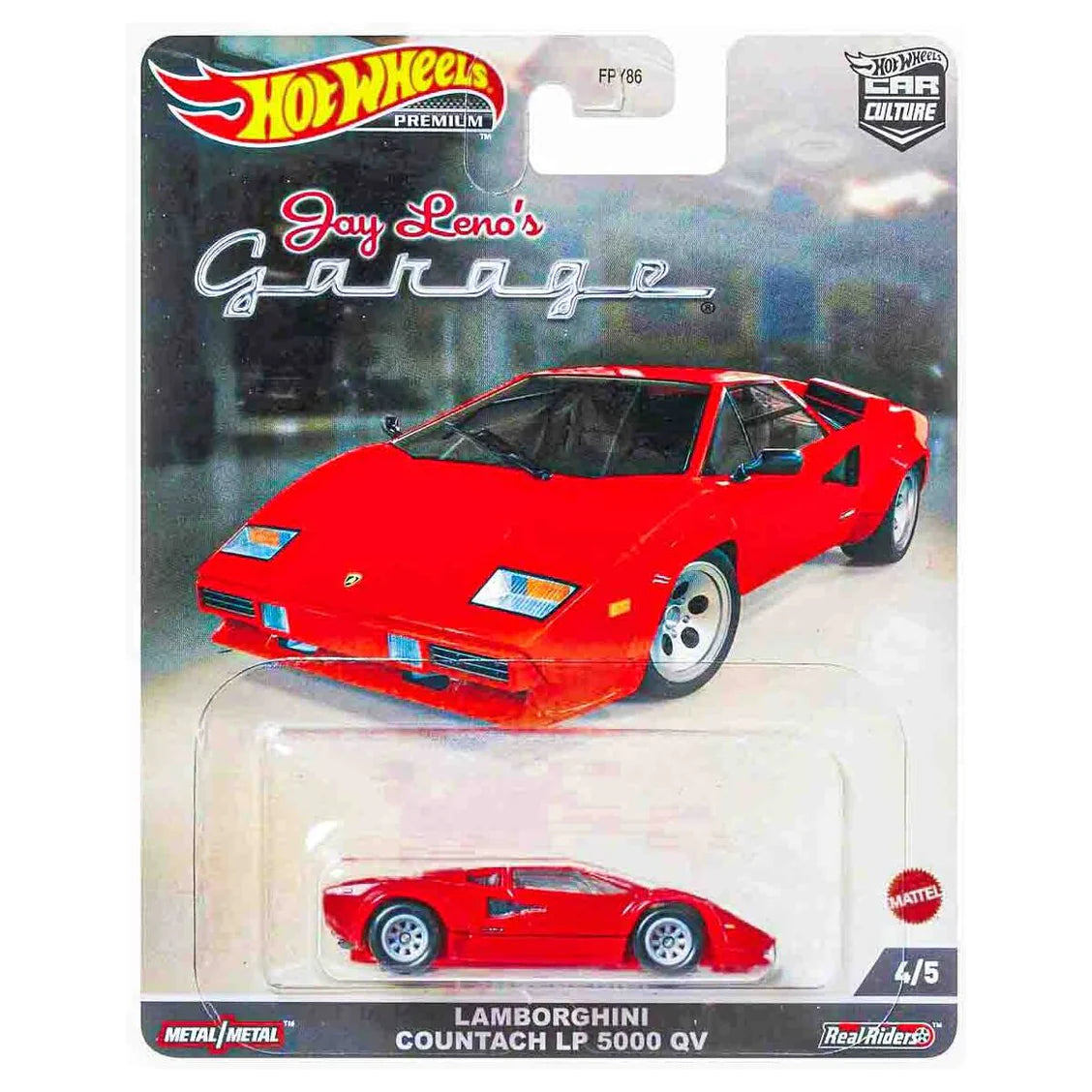 Hot Wheels Premium Car Culture Jay Leno's 4/5 Lamborghini Countach LP 5000 QV - Japanese Stock