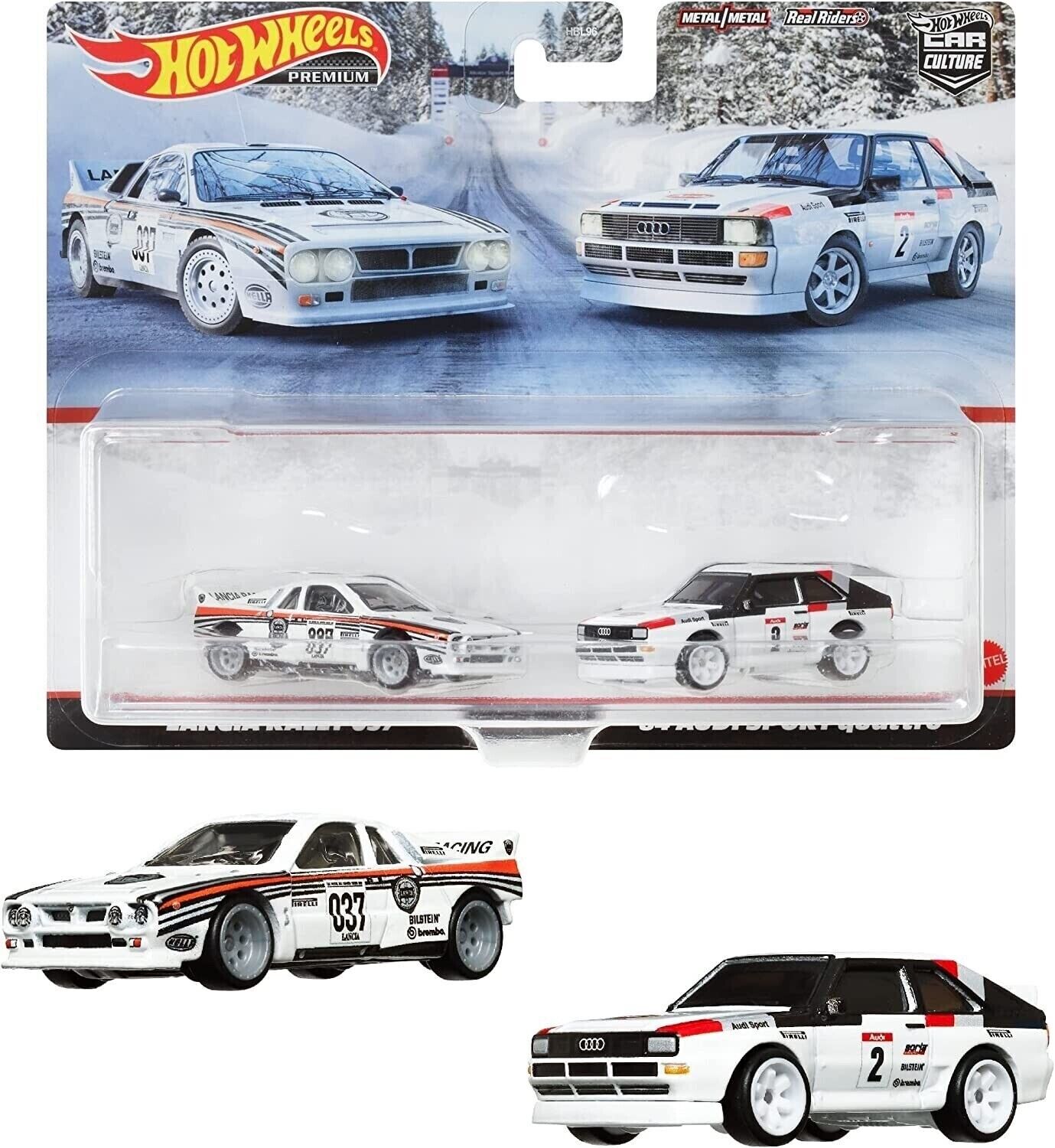 Hot Wheels Premium Car Culture Lancia Rally 037 & '84 Audi Sport Quattro (Twin Pack) - Japanese Stock