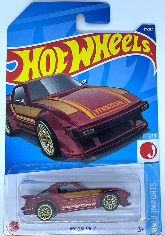 Hot Wheels HW J-Imports 1/10 Mazda RX-7 (Red) - Japanese Card