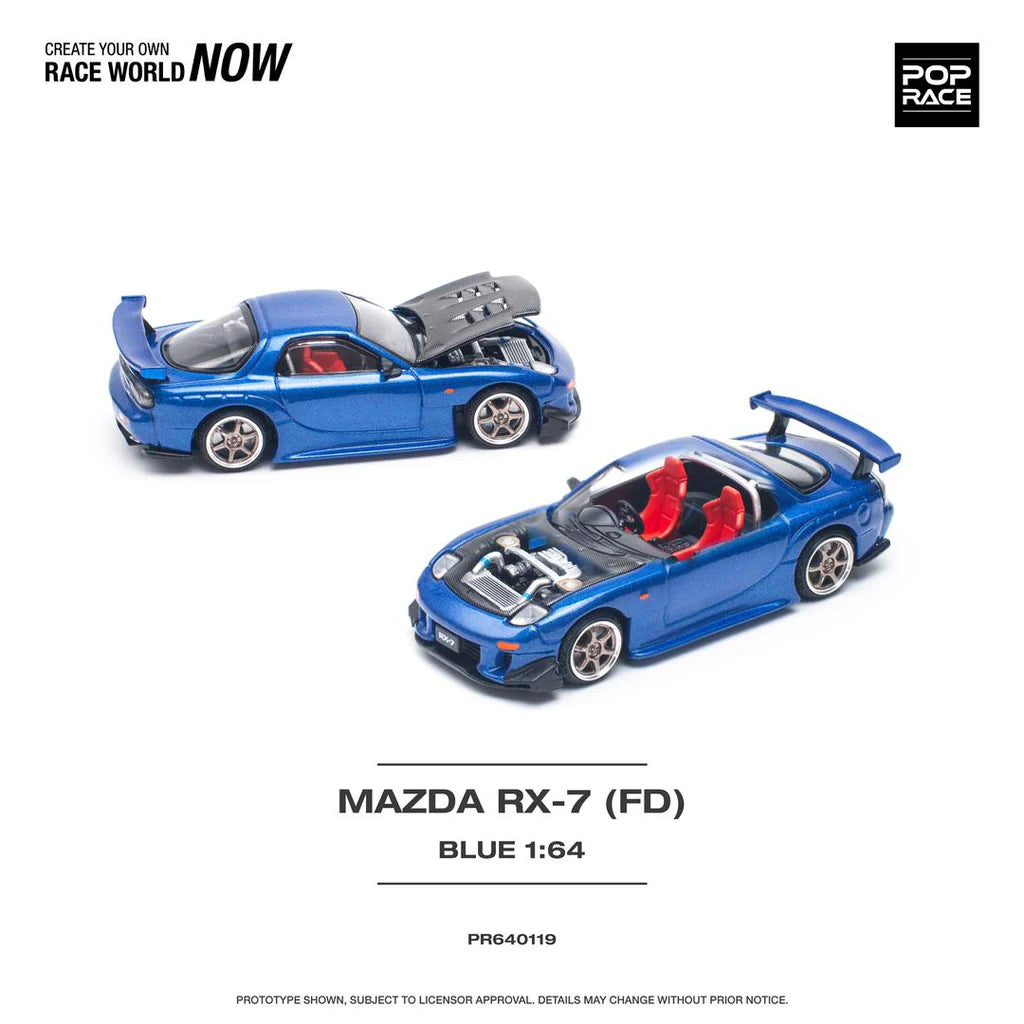 Pop Race Mazda RX-7 (FD3S) RE-Amemiya Widebody - Blue Metallic