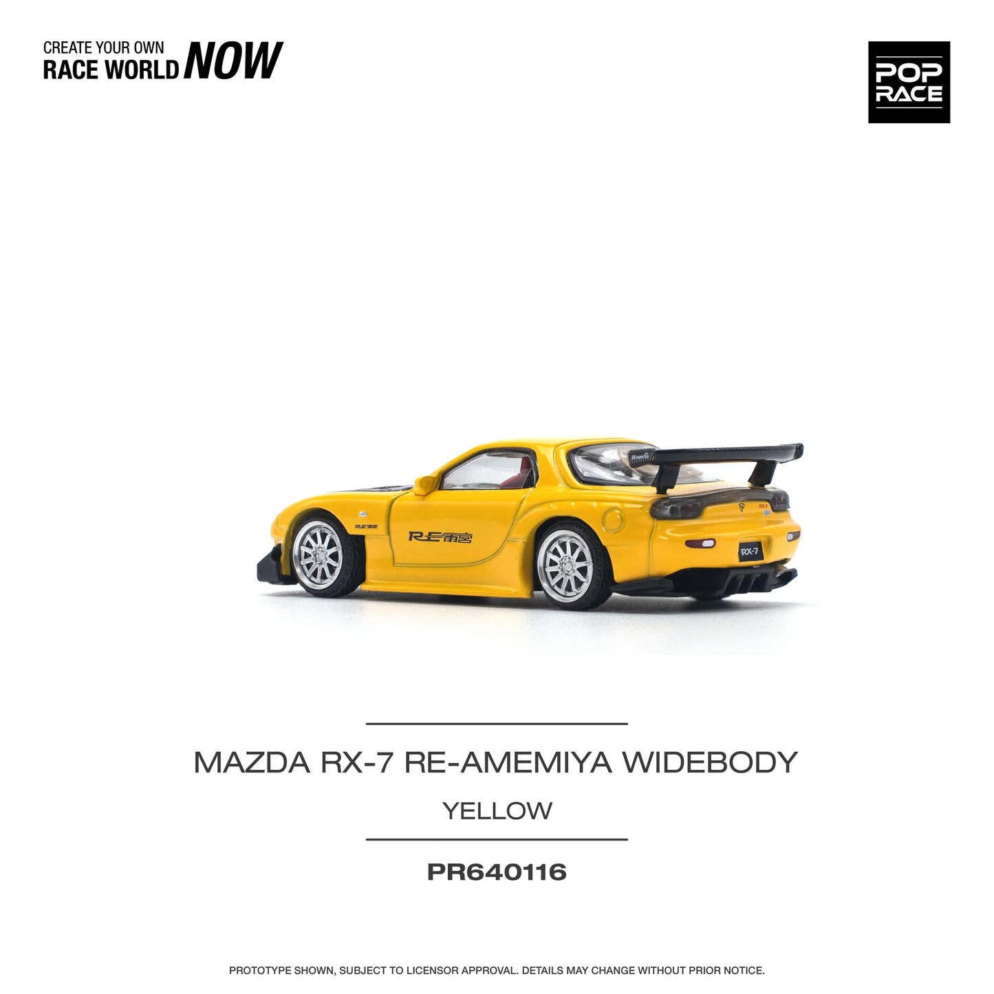 Pop Race Mazda RX-7 (FD3S) RE-Amemiya Widebody - Yellow
