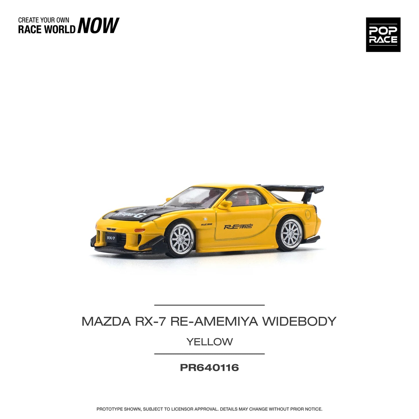 Pop Race Mazda RX-7 (FD3S) RE-Amemiya Widebody - Yellow
