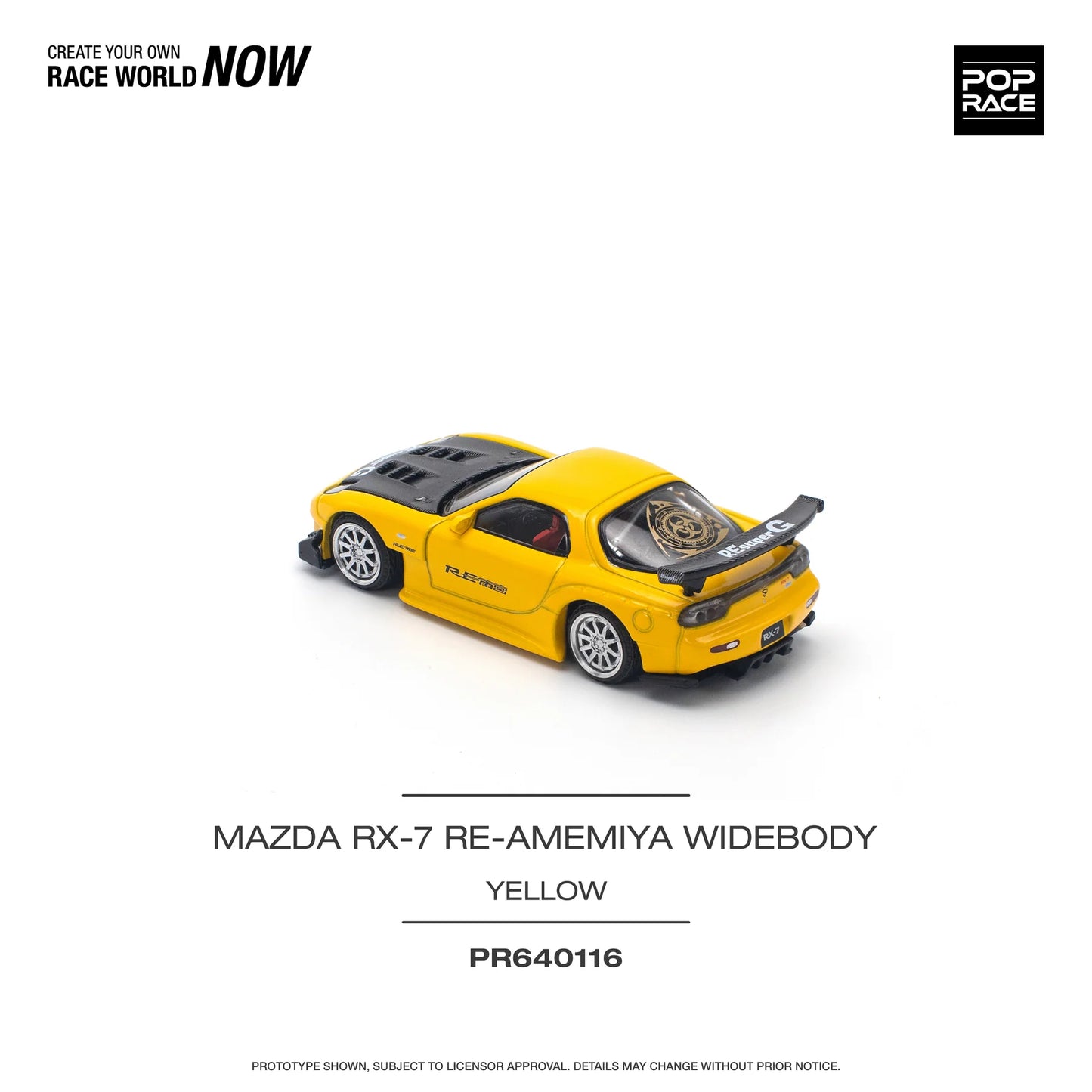 Pop Race Mazda RX-7 (FD3S) RE-Amemiya Widebody - Yellow