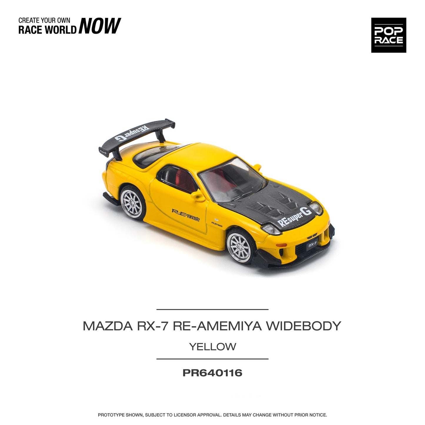 Pop Race Mazda RX-7 (FD3S) RE-Amemiya Widebody - Yellow