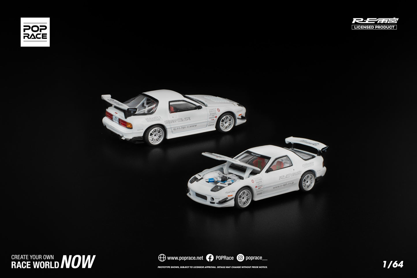 *Pre-Order* Pop Race Mazda RX7 FC3S RE-AMEMIYA - White
