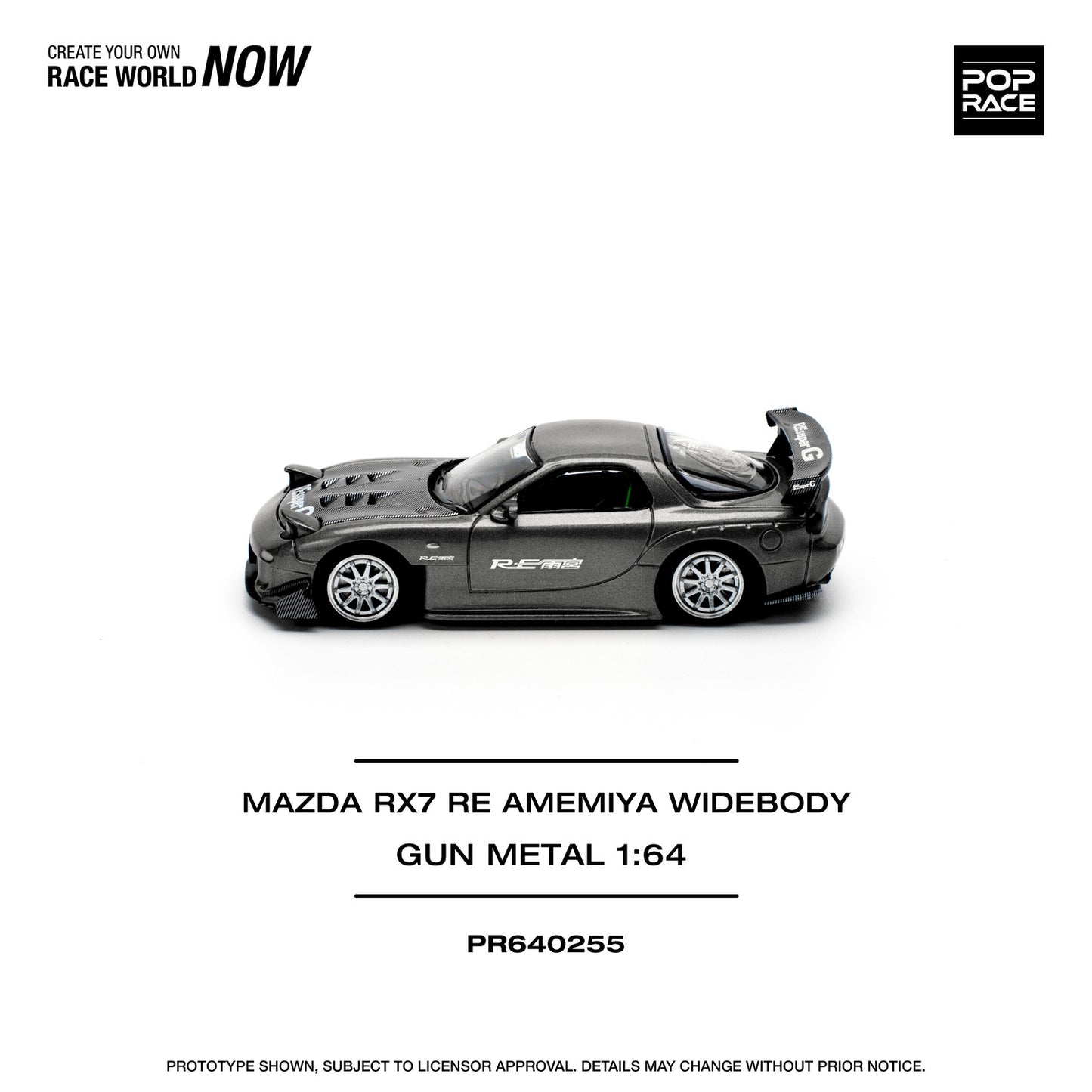 Pop Race Mazda RX7 RE-Amemiya Widebody - Gun Metal