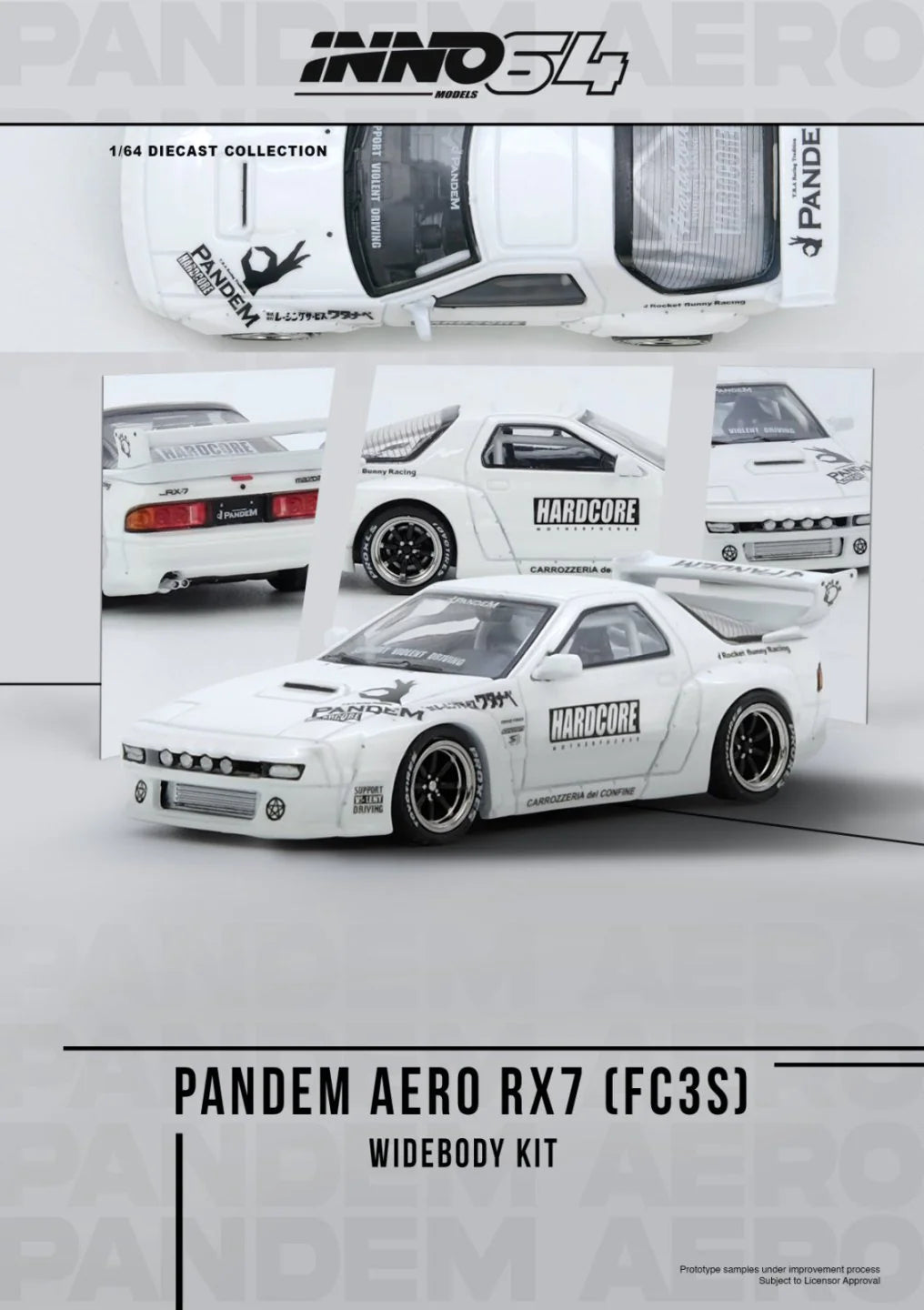INNO Models INNO64 Mazda RX7 (FC3S) "PANDEM AERO" Widebody Kit