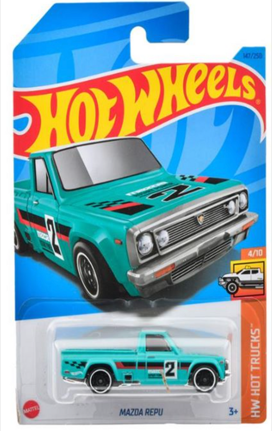 Hot Wheels HW Hot Trucks 4/10 Mazda Repu (Green with Livery) - Japanese Card