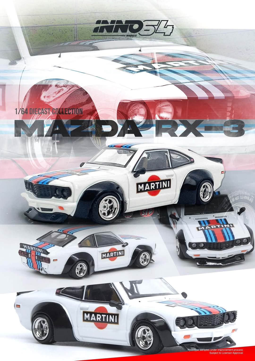 INNO Models INNO64 Mazda SAVANNA RX3 "MARTINI RACING" Livery