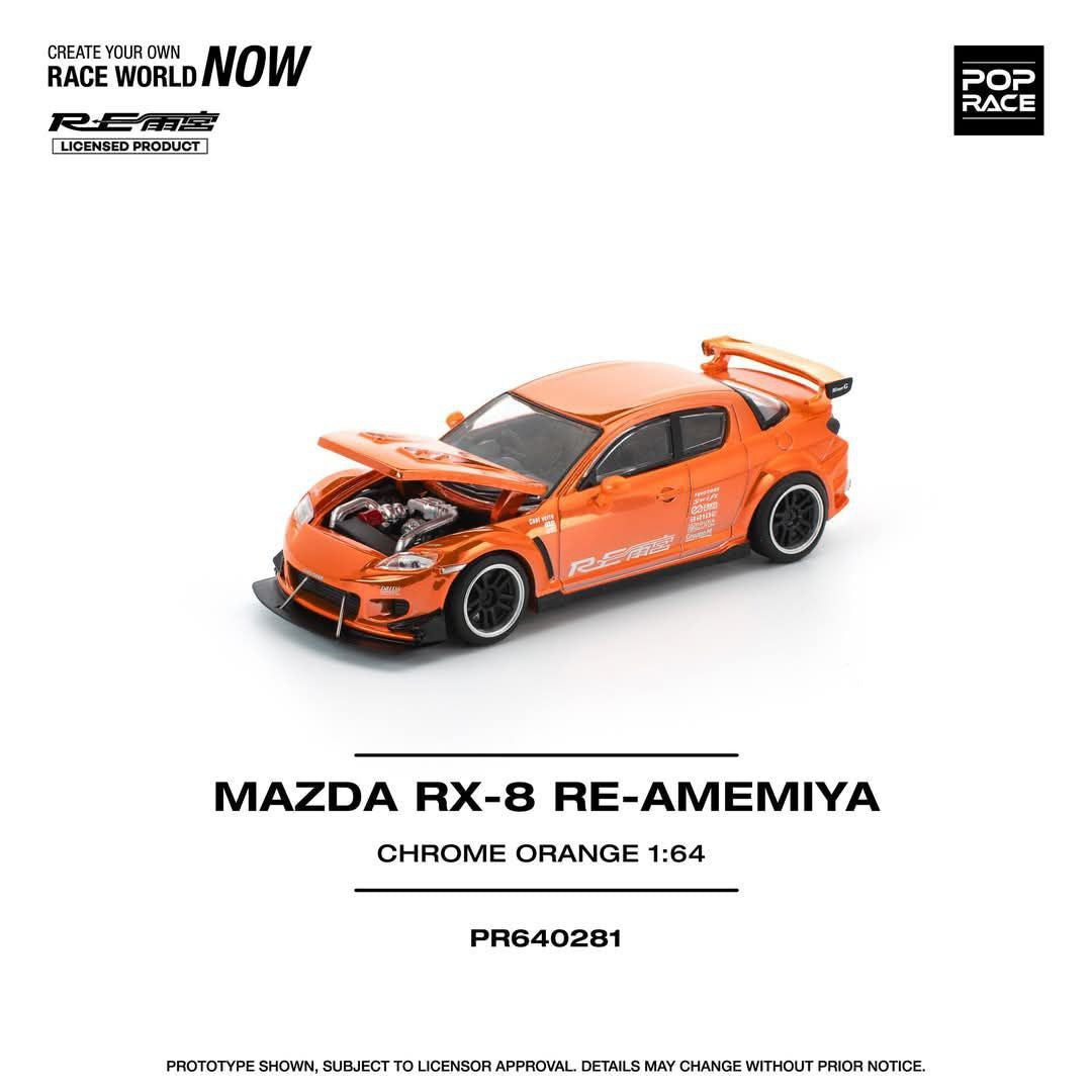 *Pre-Order* Pop Race Mazda RX-8 RE-Amemiya - Chrome Orange