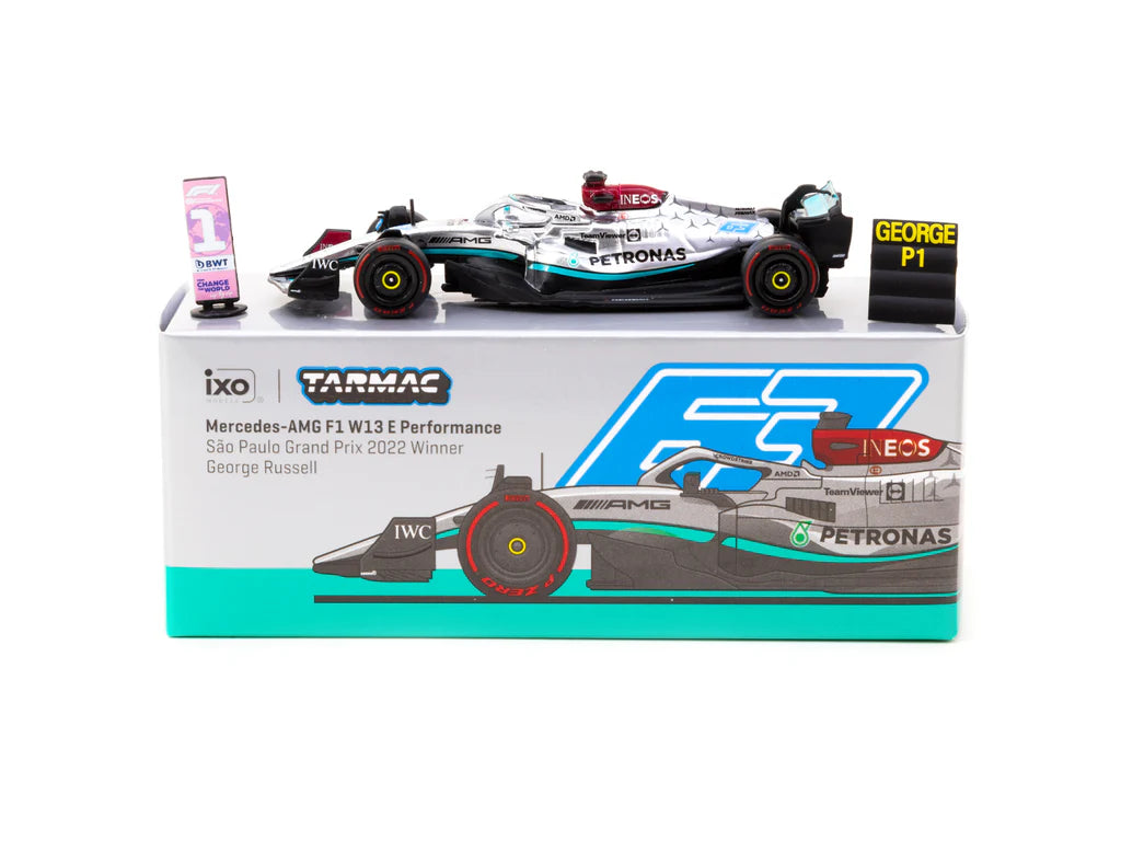 Tarmac Works x iXO Models Mercedes-AMG F1 W13 E Performance São Paulo Grand Prix 2022 Winner George Russell