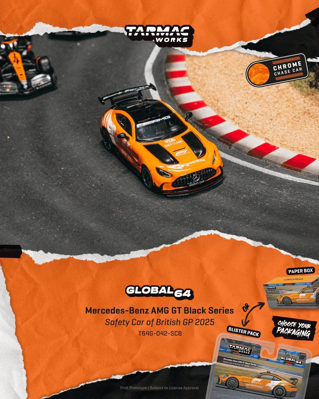 *Pre-Order* Tarmac Works - Mercedes-Benz AMG GT Black Series Safety Car of British GP 2025 (Paper Box Packaging)