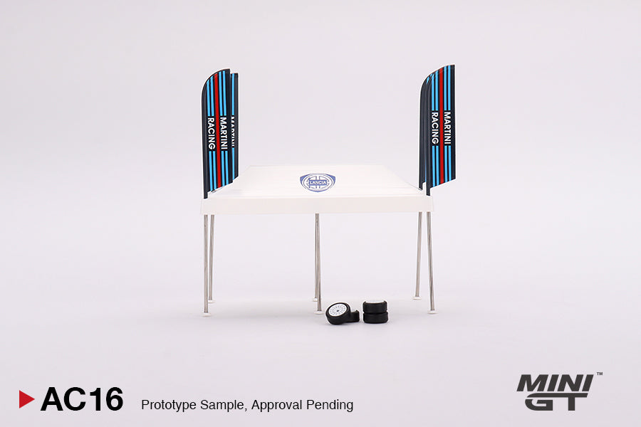 Mini GT AC16 Paddock Service Tent Set - Martini Racing