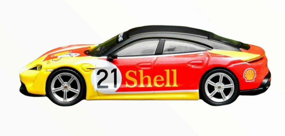 Mini GT No.263 Mini GT x Tiny Porsche Taycan Turbo S Shell Livery (Hong Kong Exclusive Model)