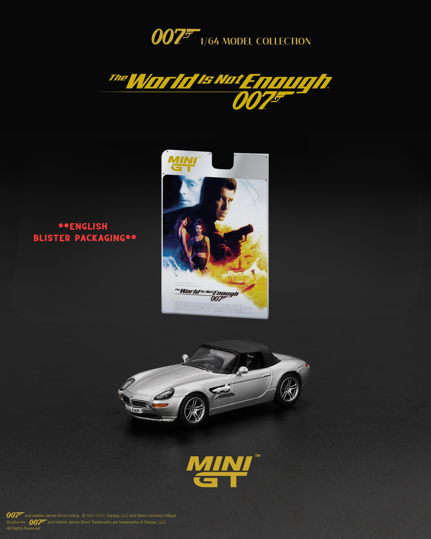 *Pre-Order* Mini GT No.906 BMW Z8 James Bond "The World Is Not Enough" - English Blister Packaging