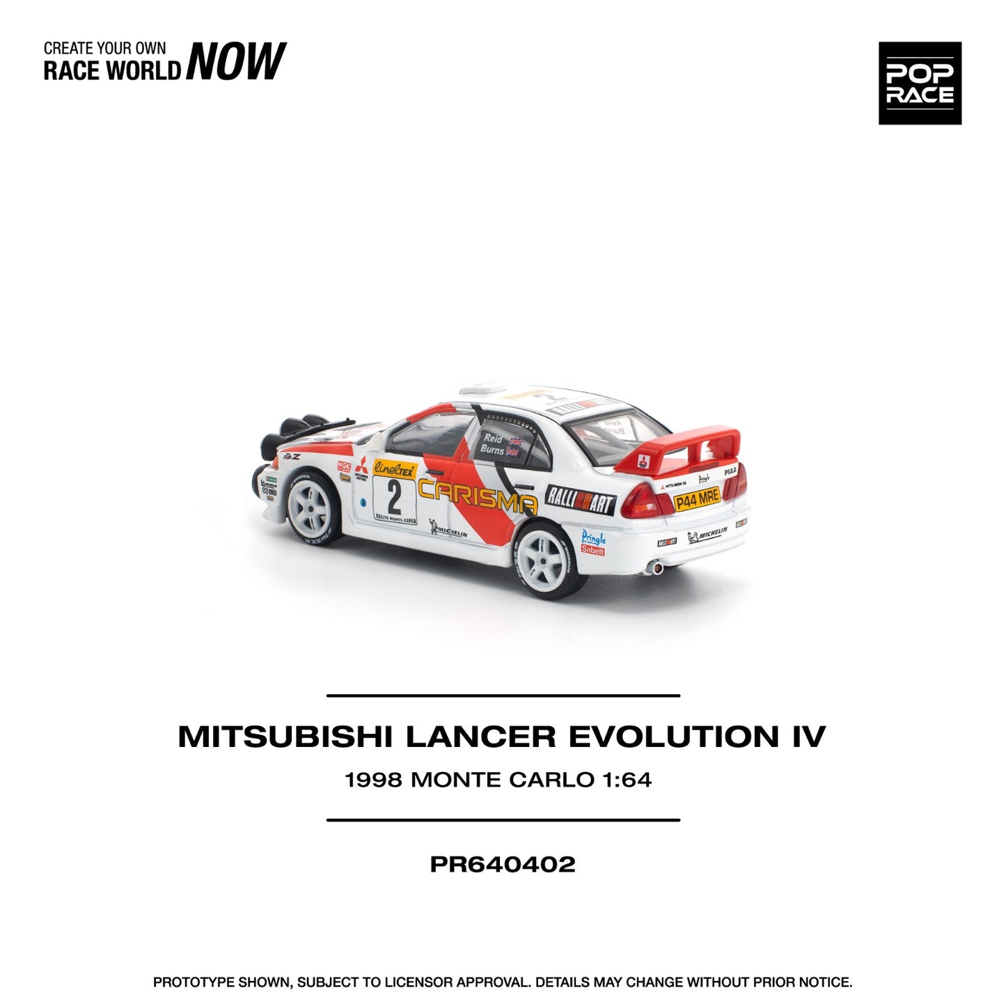 *Pre-Order* Pop Race Mitsubishi Lancer Evolution IV - 1998 Monte Carlo Rally