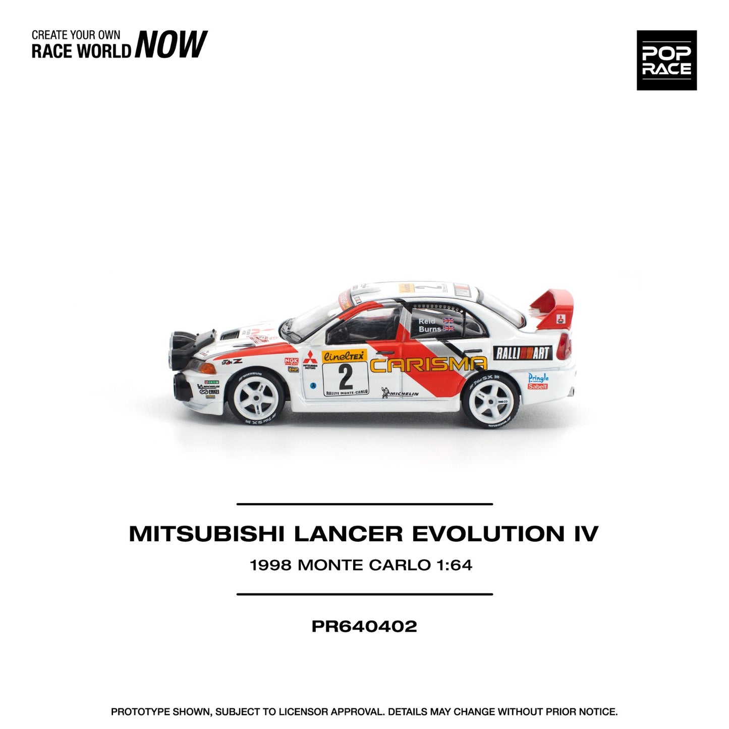 *Pre-Order* Pop Race Mitsubishi Lancer Evolution IV - 1998 Monte Carlo Rally