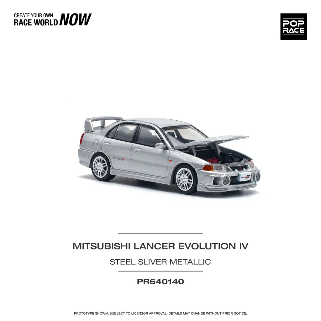 Pop Race Mitsubishi Lancer Evolution IV - Steel Silver Metallic
