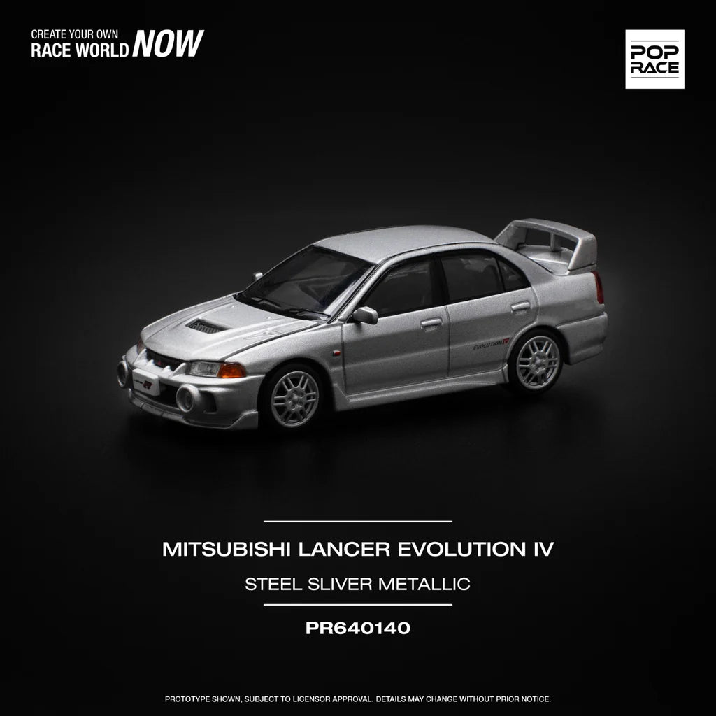 Pop Race Mitsubishi Lancer Evolution IV - Steel Silver Metallic