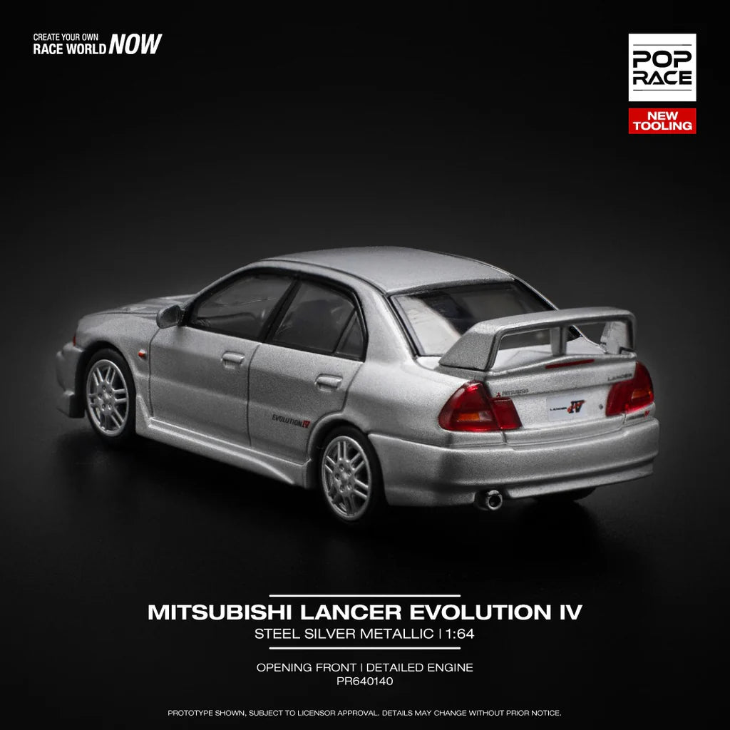Pop Race Mitsubishi Lancer Evolution IV - Steel Silver Metallic