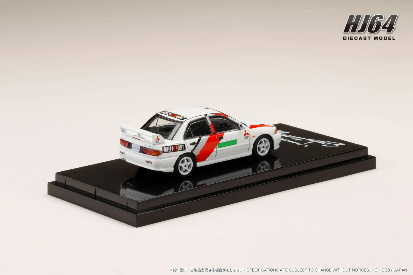 Hobby Japan Mitsubishi Lancer RS Evolution III Groupe A Promotion Scortia White