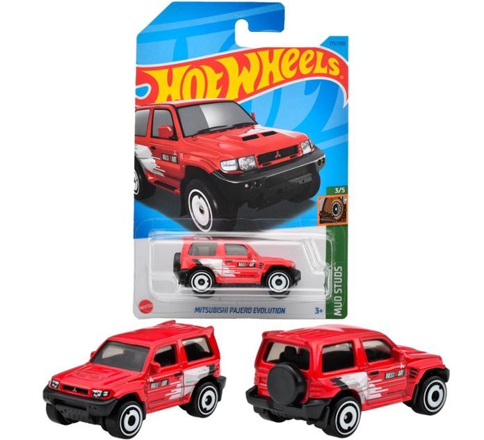 Hot Wheels Mud Studs 3/5 Mitsubishi Pajero Evolution (Red) - Japanese Card