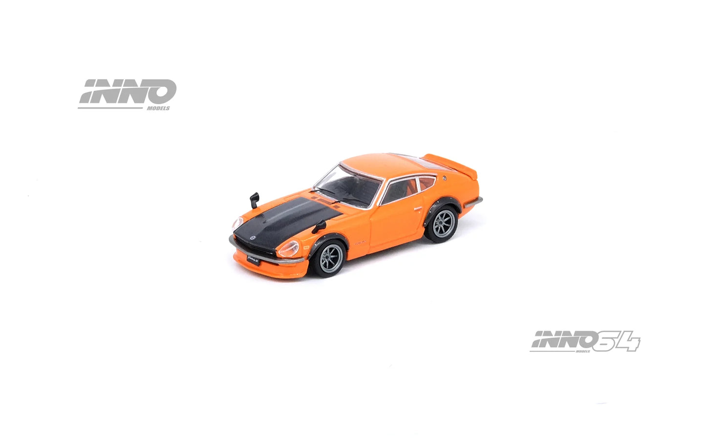 Inno Models Inno64 Nissan Fairlady Z (S30) Orange with Carbon Bonnet
