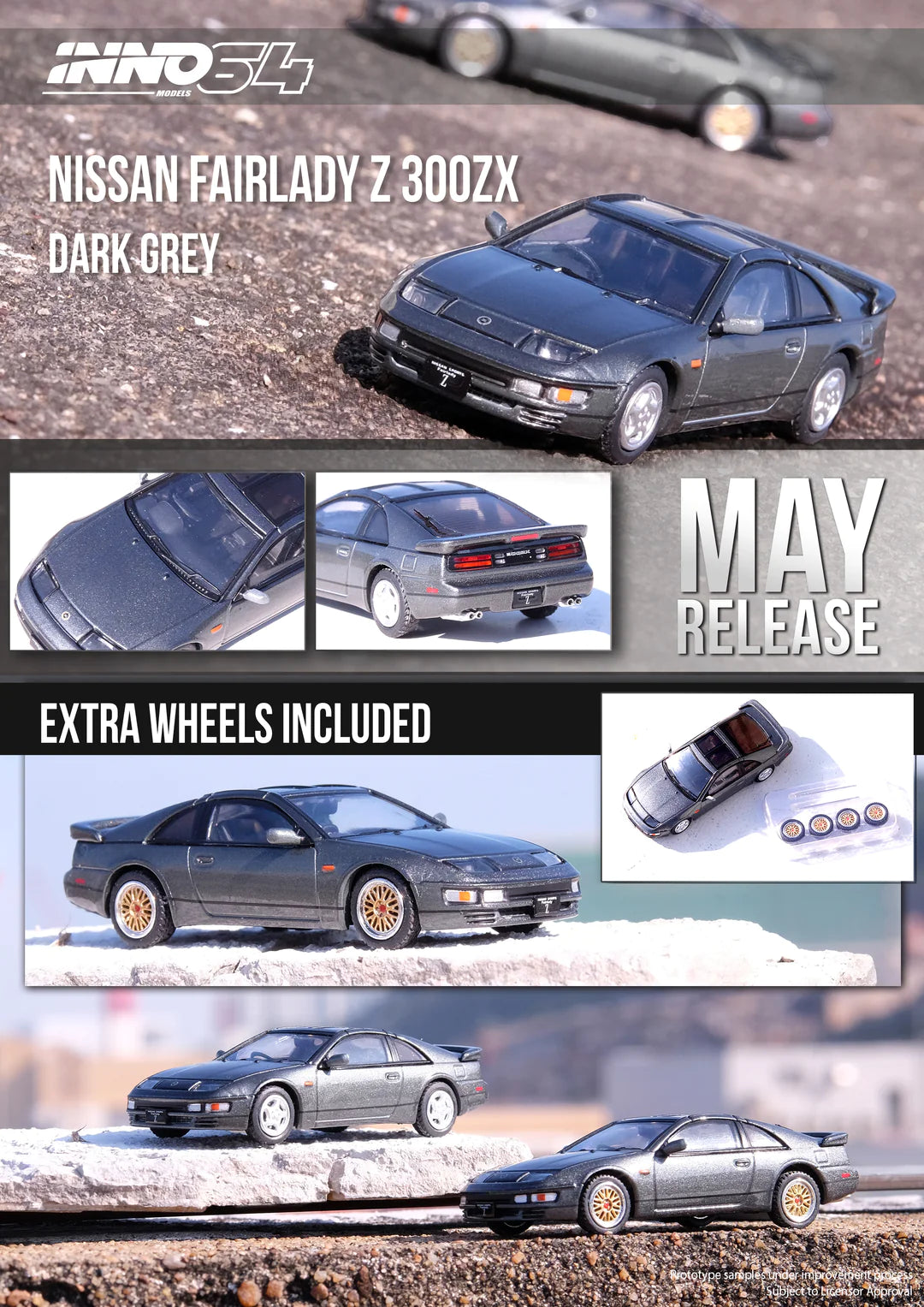 Inno Models Inno64 Nissan Fairlady Z (Z32) Oxford Grey Metallic