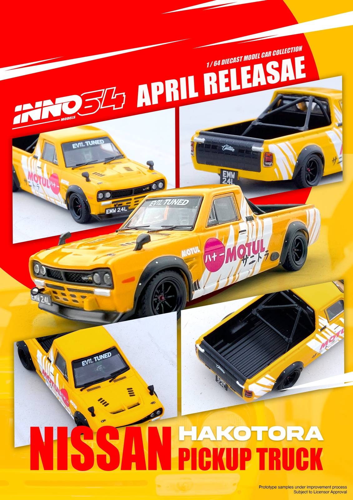 Inno Models Inno64 Nissan Sunny Pick Up Truck Hakotora "MOTUL" Livery