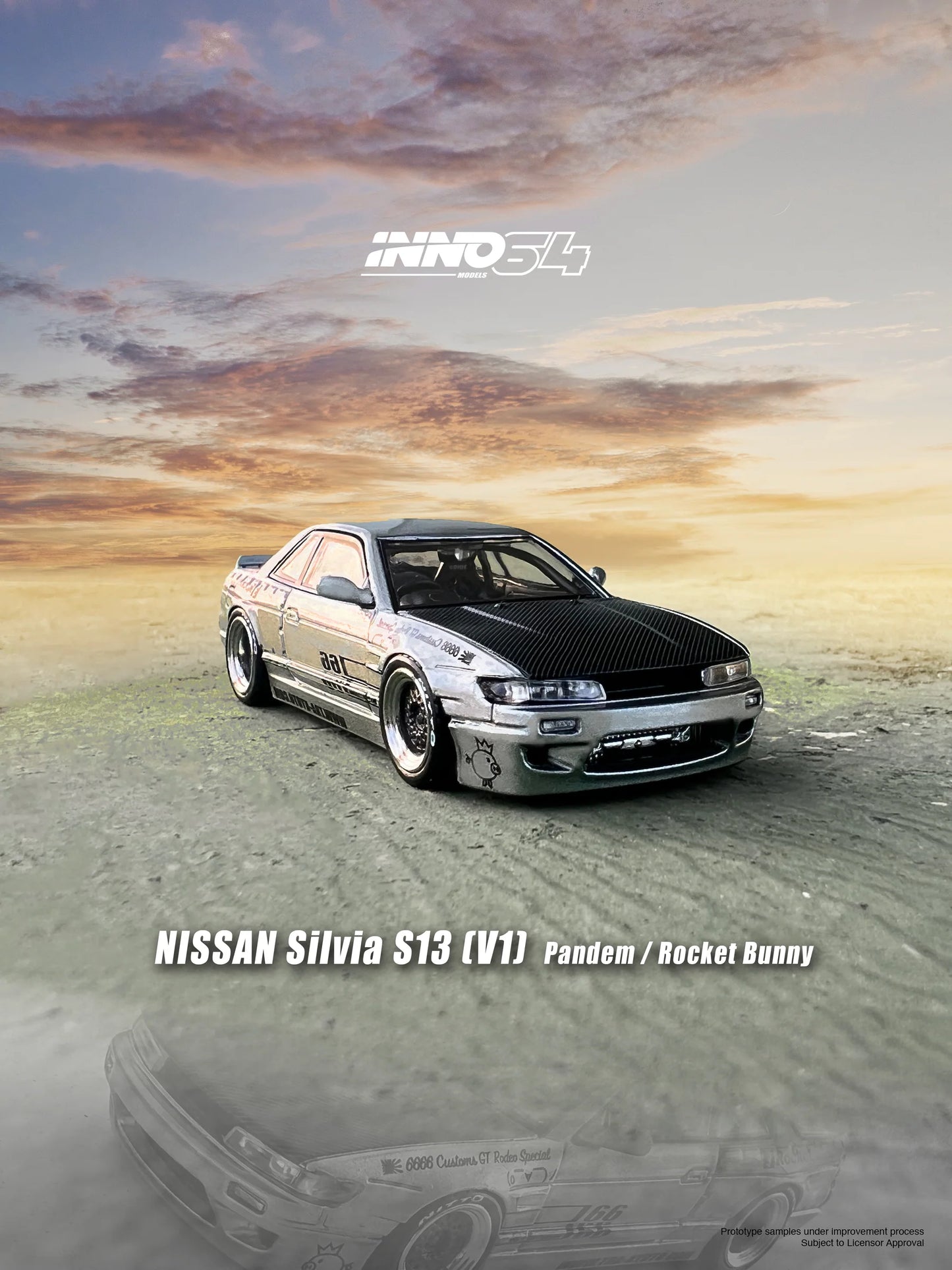 Inno Models Inno64 Nissan Silvia S13 (V1) “Pandem / Rocket Bunny” Silver