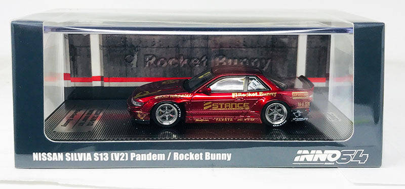 Inno Models Inno64 Nissan Silvia S13 (V2) Pandem / Rocket Bunny Red Metallic
