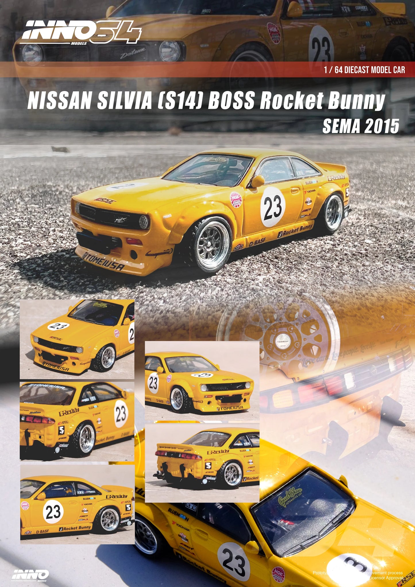Inno Models Inno64 Nissan Silvia (S14) Boss "Rocket Bunny" SEMA 2015