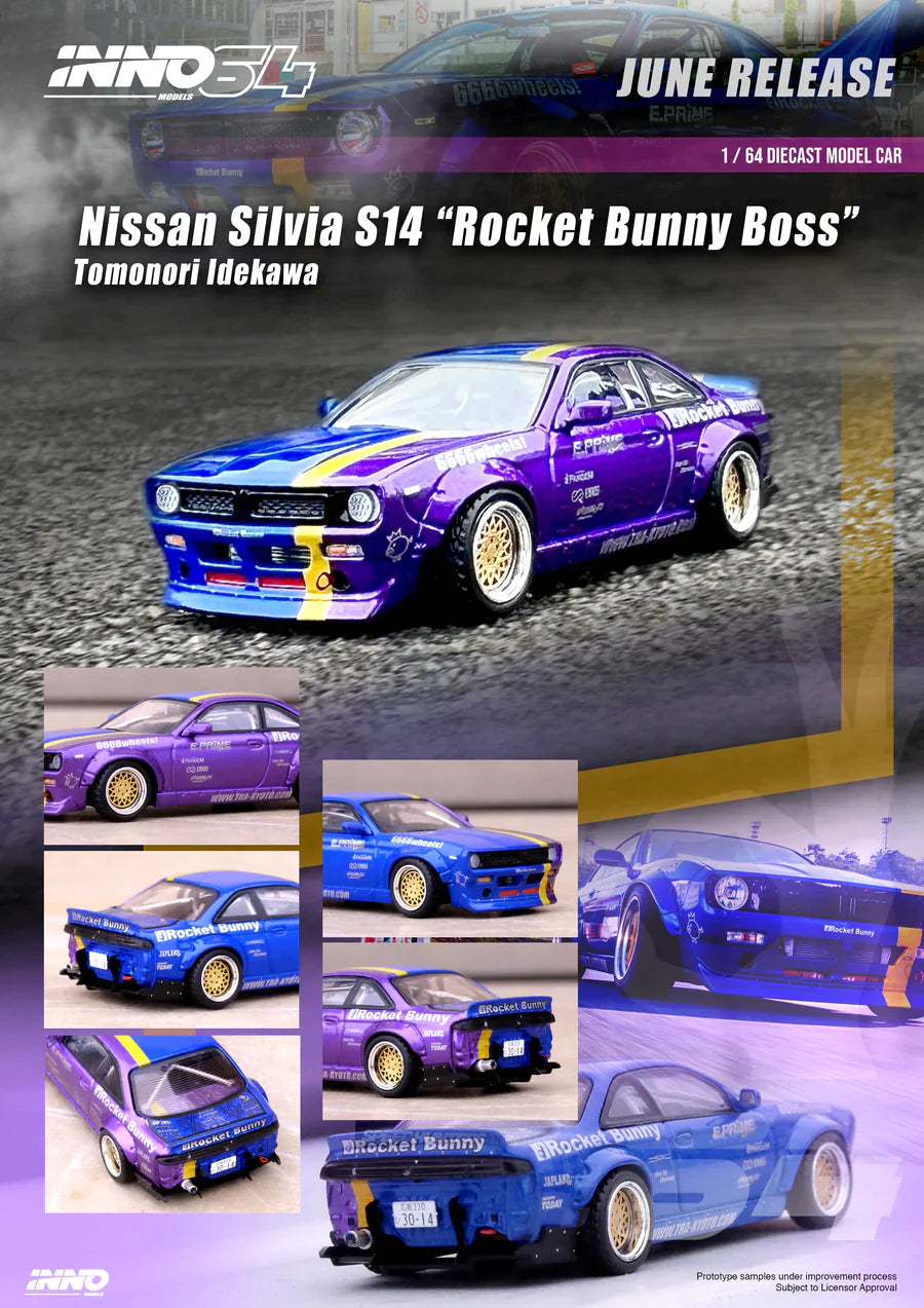 Inno Models Inno64 Nissan Silvia S14 "Rocket Bunny Boss" Tomonori Idekawa