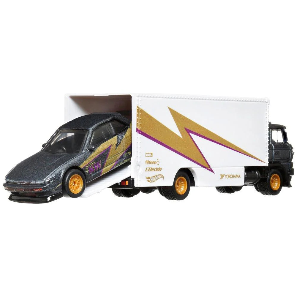 Hot Wheels Premium Car Culture Team Transport Set #52 - Nissan Silvia (S13) & Sakura Sprinter - Japanese Stock
