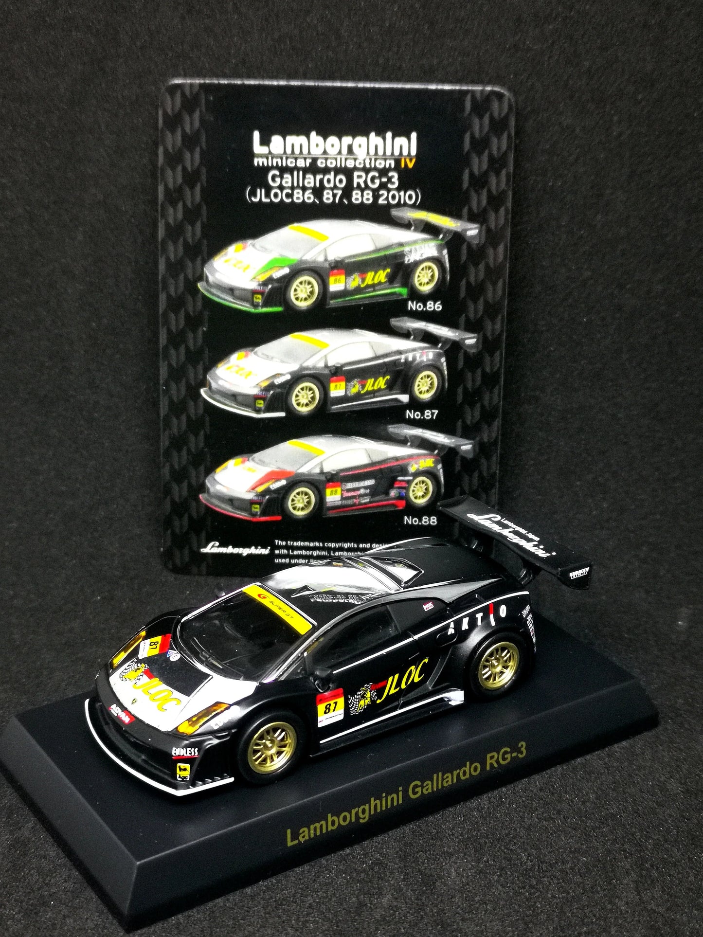 Kyosho Lamborghini Minicar Collection IV No.87 Gallardo RG-3 (Black/Gold)