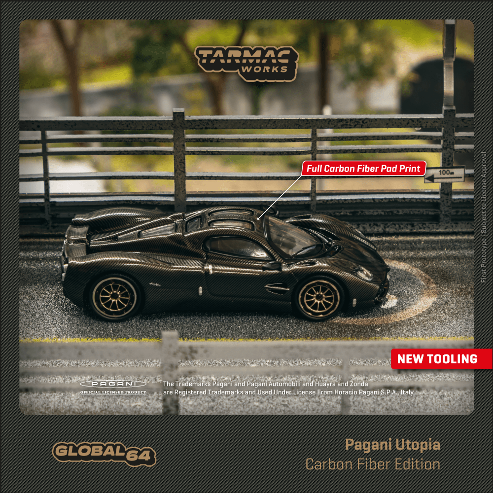 Tarmac Works Pagani Utopia CARBON FIBER EDITION Black Carbon Fiber