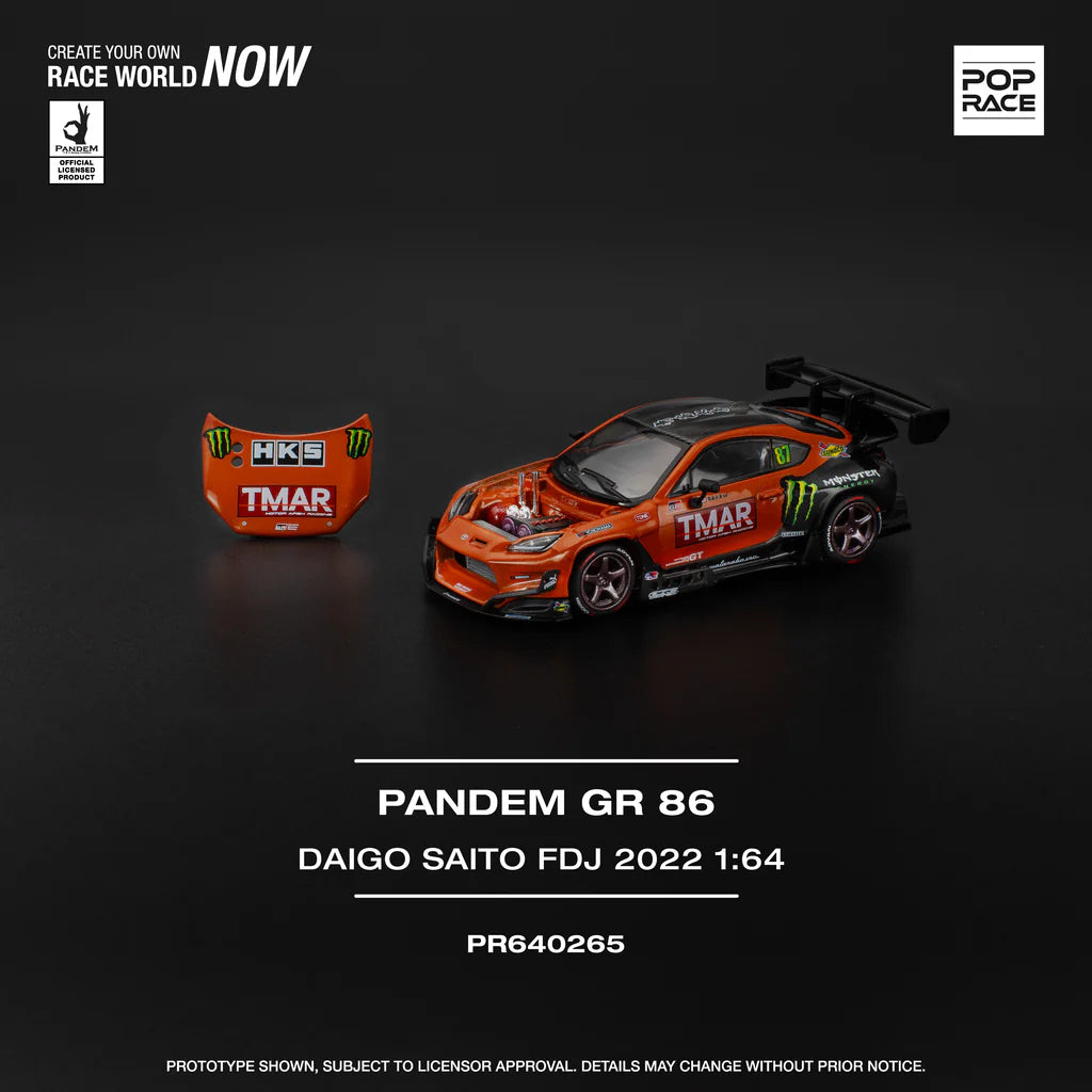 *Pre-Order* Pop Race Pandem GR86 - DAIGO SAITO FORMULA DRIFT JAPAN 2022