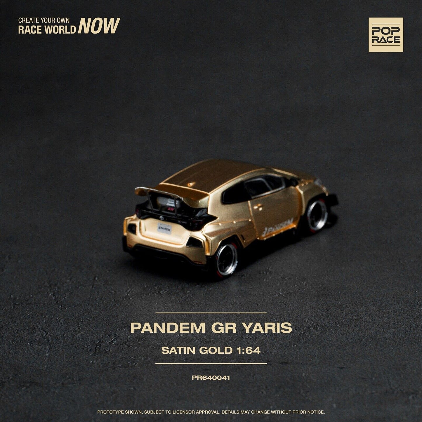 Pop Race PR64-41 Pandem GR Yaris Gold