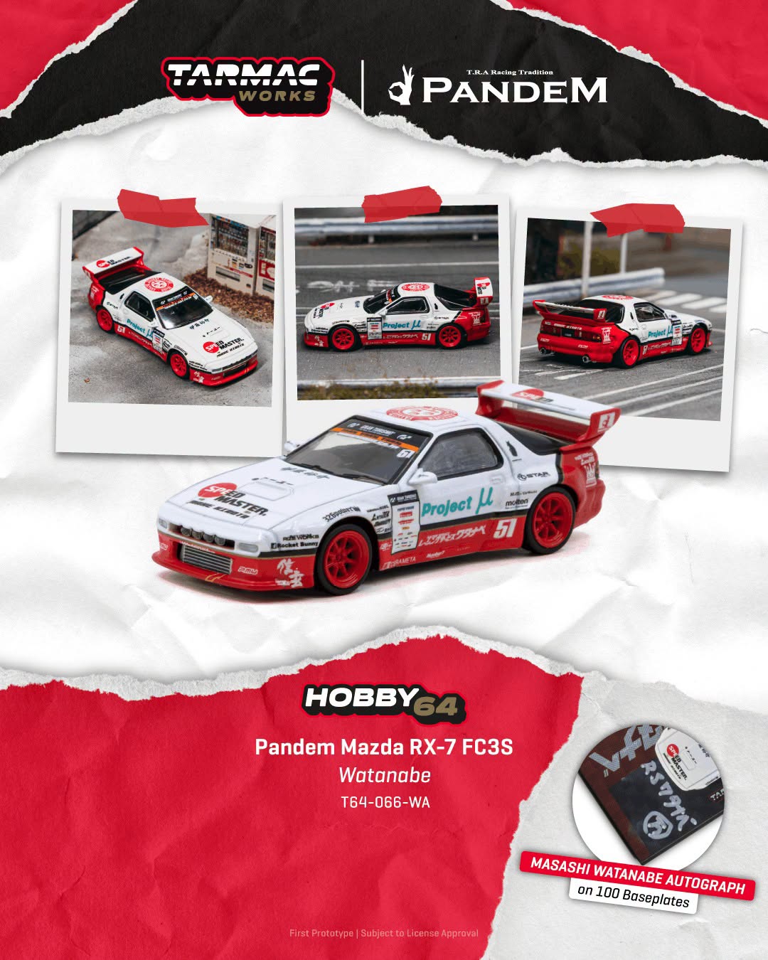 *Pre-Order* Tarmac Works - Pandem Mazda RX-7 FC3S Watanabe