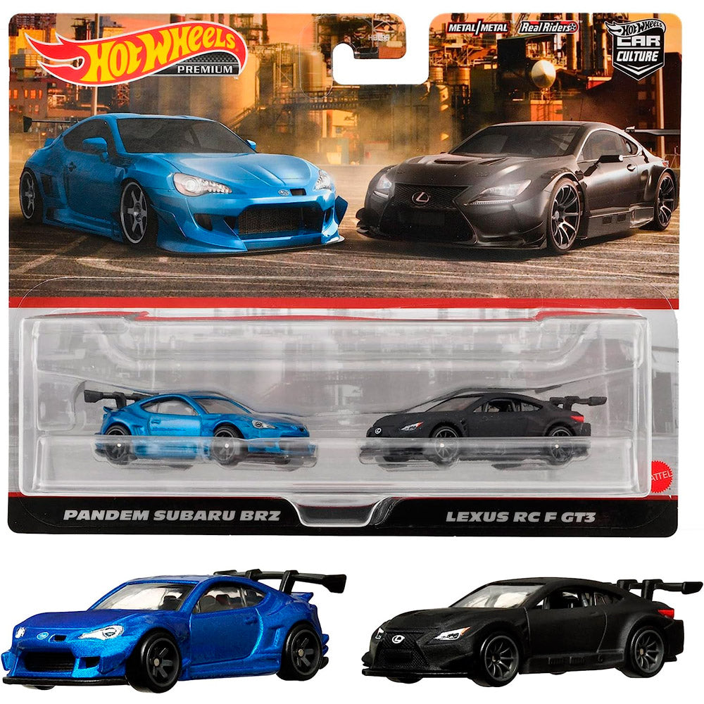 Hot Wheels Premium Car Culture Pandem Subaru BRZ & Lexus RC F GT3 (Twin Pack) - Japanese Stock
