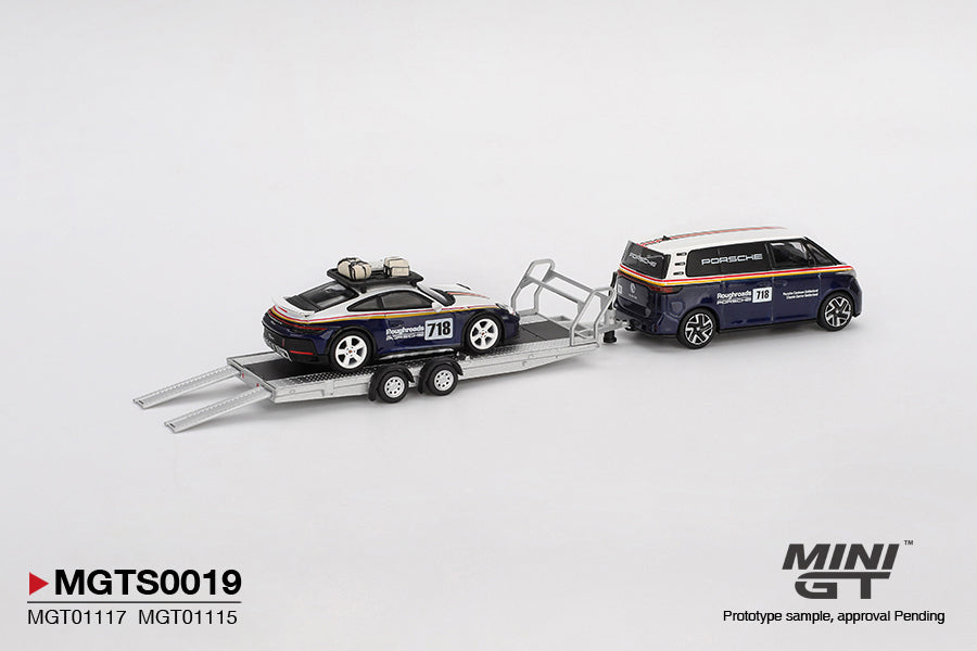 *Pre-Order* Mini GT MGTS0019 Porsche 911 Dakar #718 / Volkswagen ID. Buzz Porsche Centrum Gelderland Roughroads Set