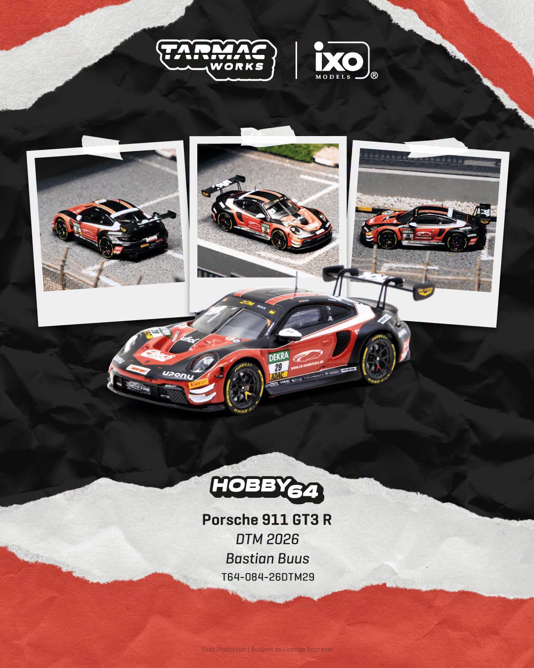 *Pre-Order* Tarmac Works - Porsche 911 GT3 R DTM 2026 Bastian Buus