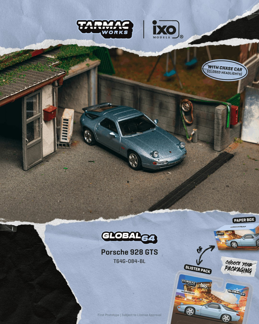 *Pre-Order* Tarmac Works Porsche 928 GTS Blue Metallic (Paper Box Packaging)