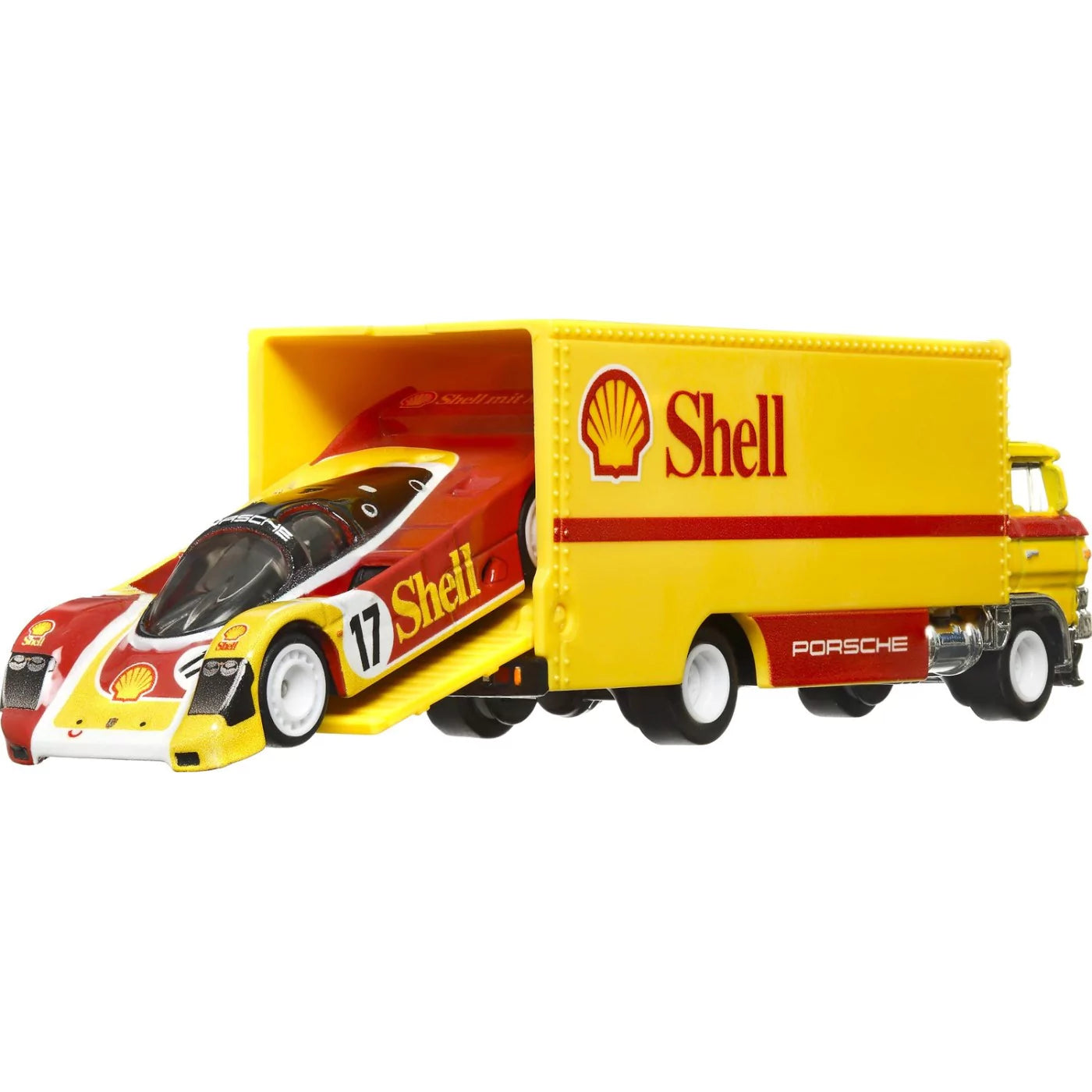 Hot Wheels Premium Car Culture Team Transport Set #45 - Porsche 962 (Shell) & Sakura Sprinter - Japanese Stock