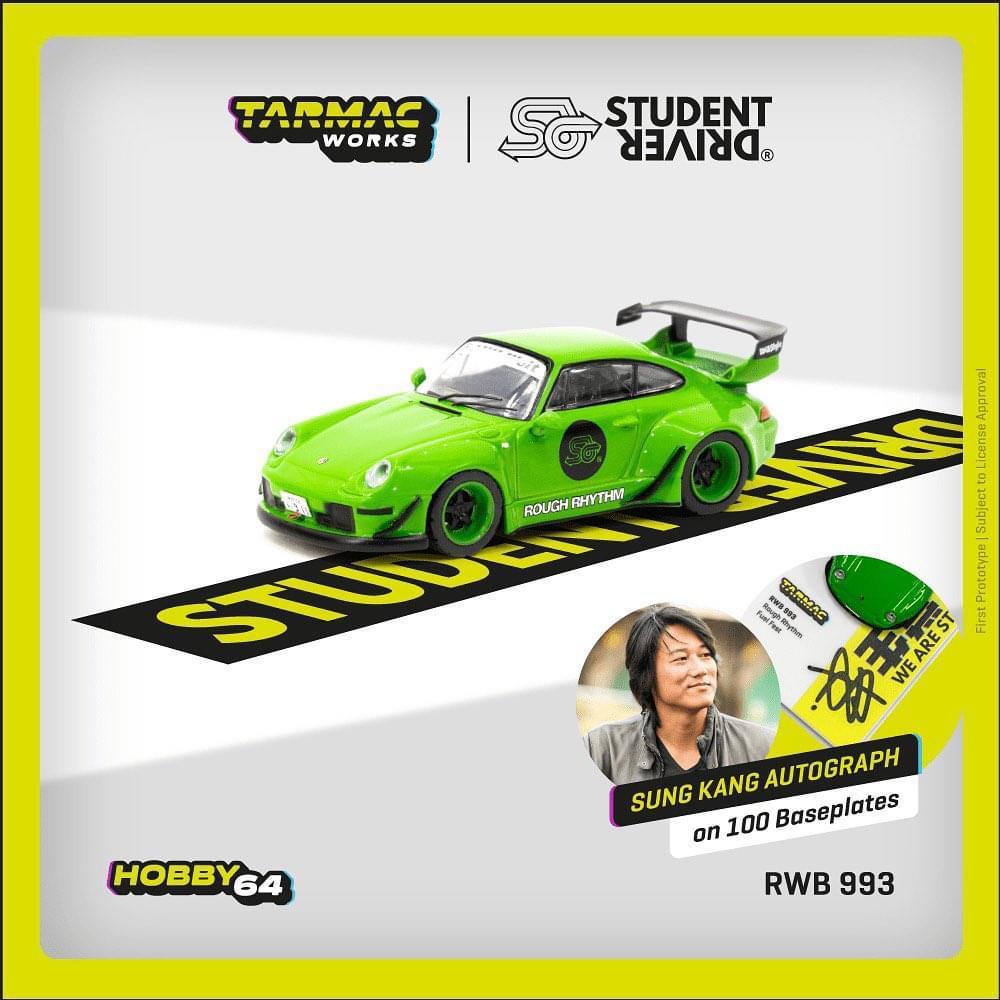Tarmac Works RWB 993 Rough Rhythm Fuel Fest Student Driver (Green)