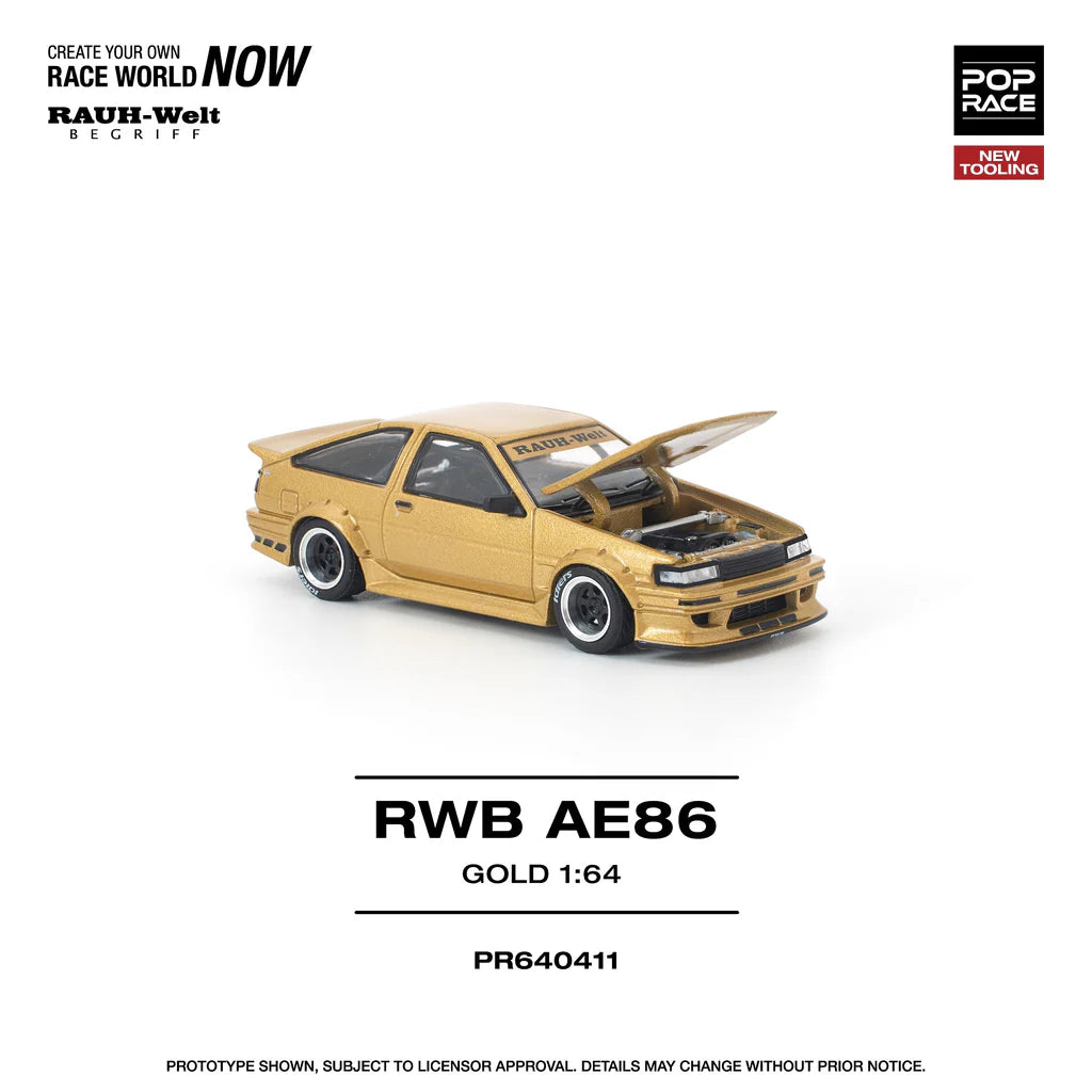 Pre-Order* Pop Race RWB AE86 Gold – Mini Toy Sensei