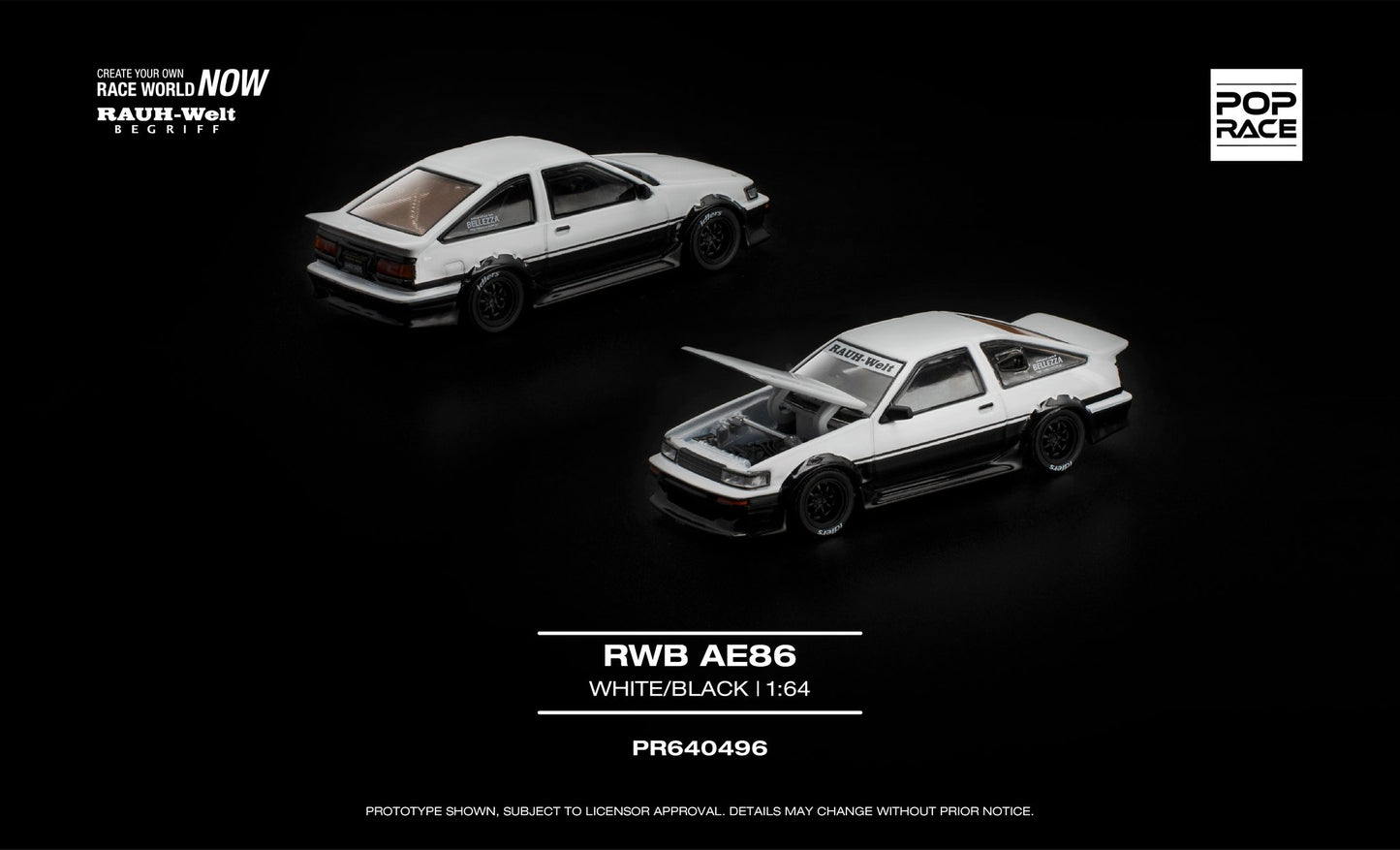 *Pre-Order* Pop Race RWB AE86 White Black
