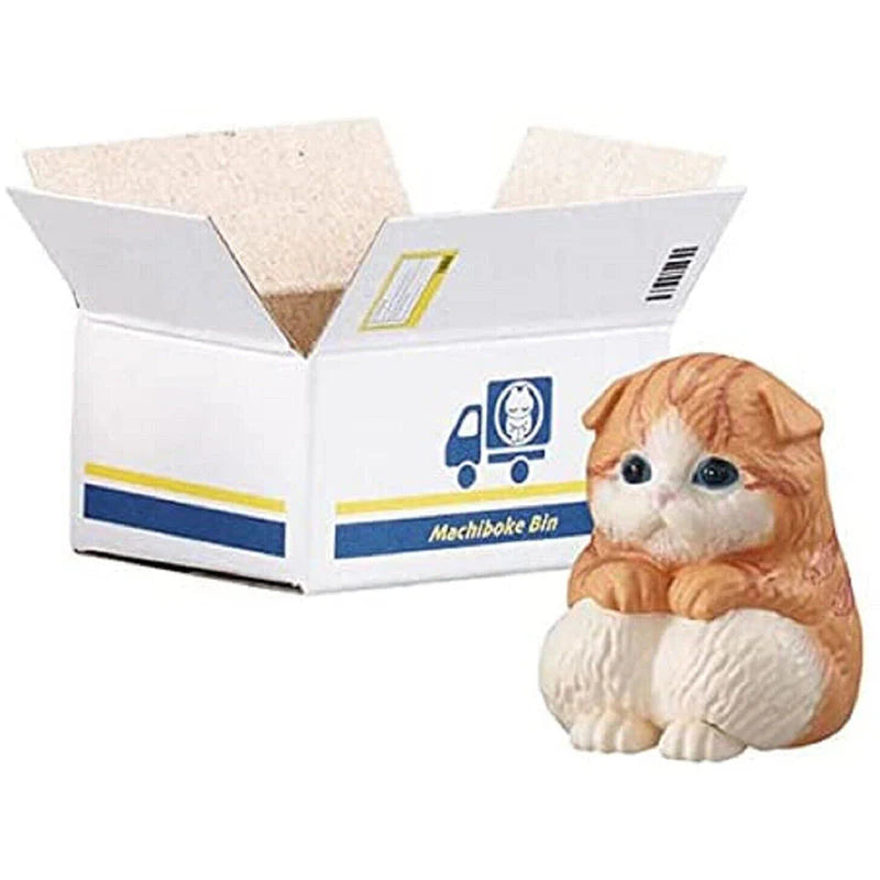 Bandai - Gashapon Machiboke Cat Figure with Cardboard Box Miniature