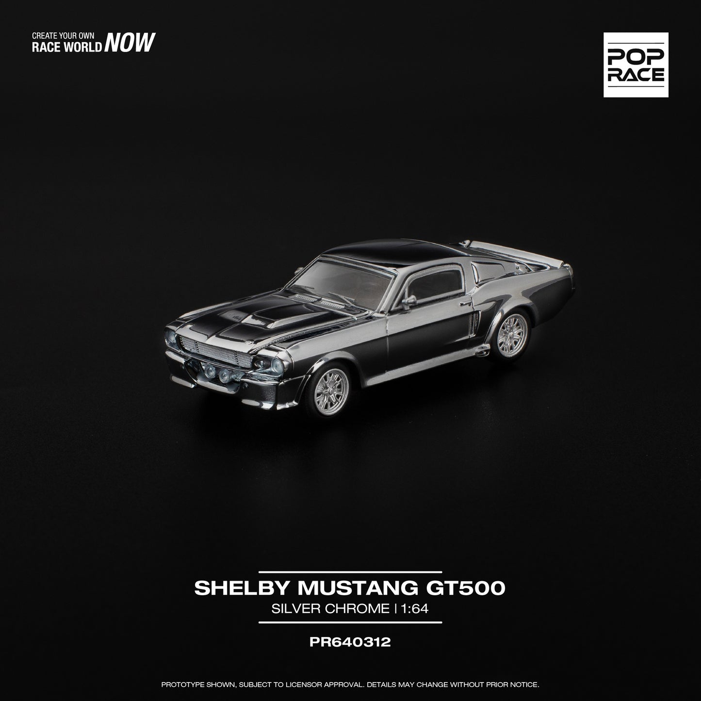 *Pre-Order* Pop Race Shelby Mustang GT500 - Silver Chrome